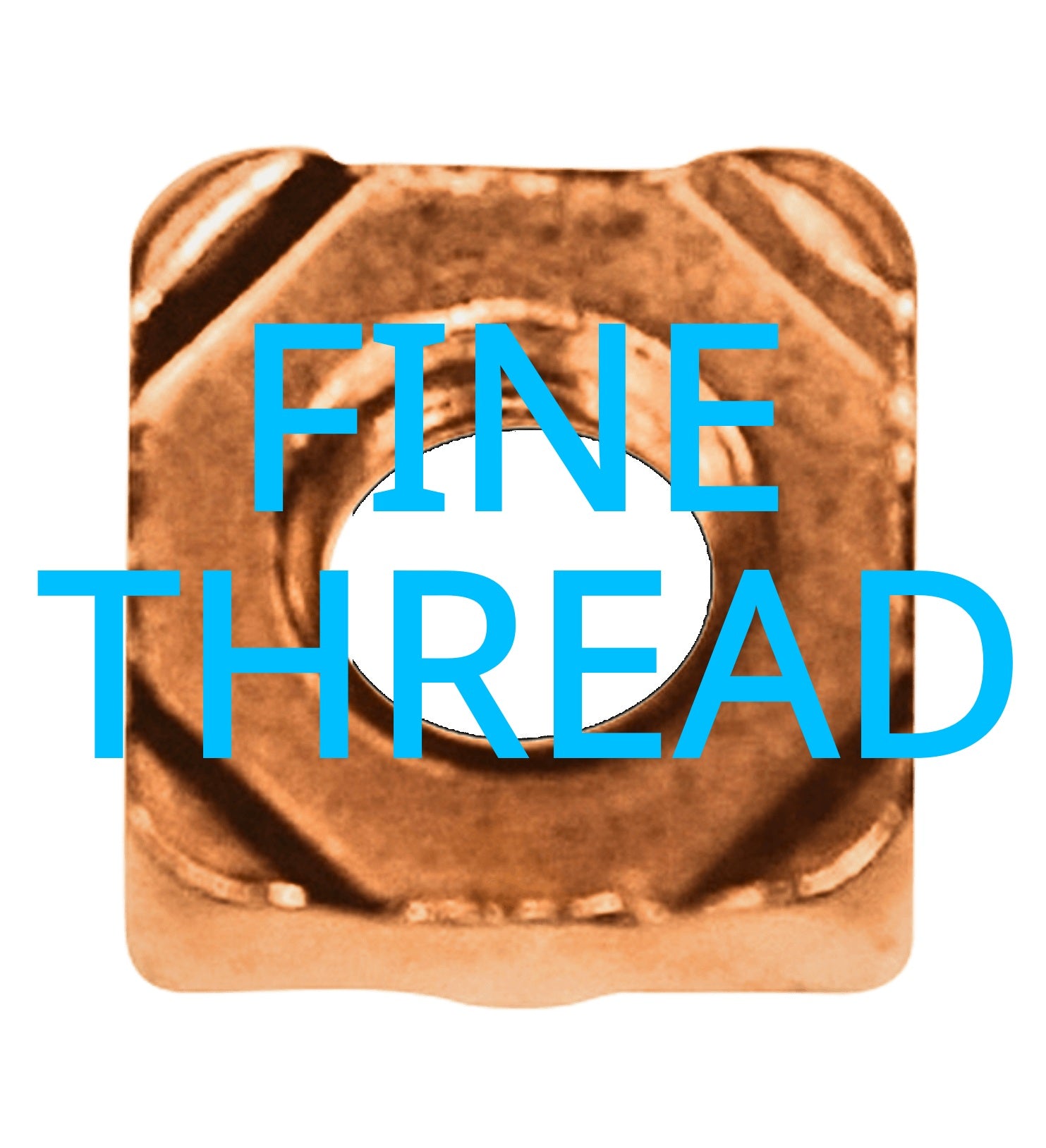 3/8"-24 GM# 451754 Fine Thread Square Weld Nuts Copper Flashed Steel (Package of 50)