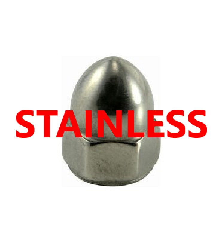 1/2"-20 High Crown Acorn Cap Nuts, 303 Stainless (Package of 5)
