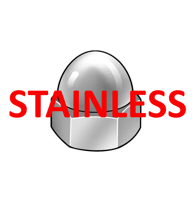 #10-24 Low Crown Acorn Cap Nuts, 303 Stainless (Package of 5)